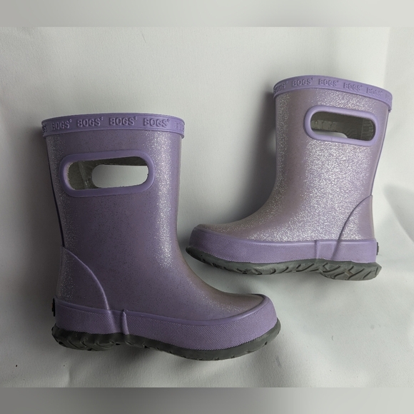 BOGS Rainboots For Kids Size 8 Purple With Glitter - Picture 6 of 9